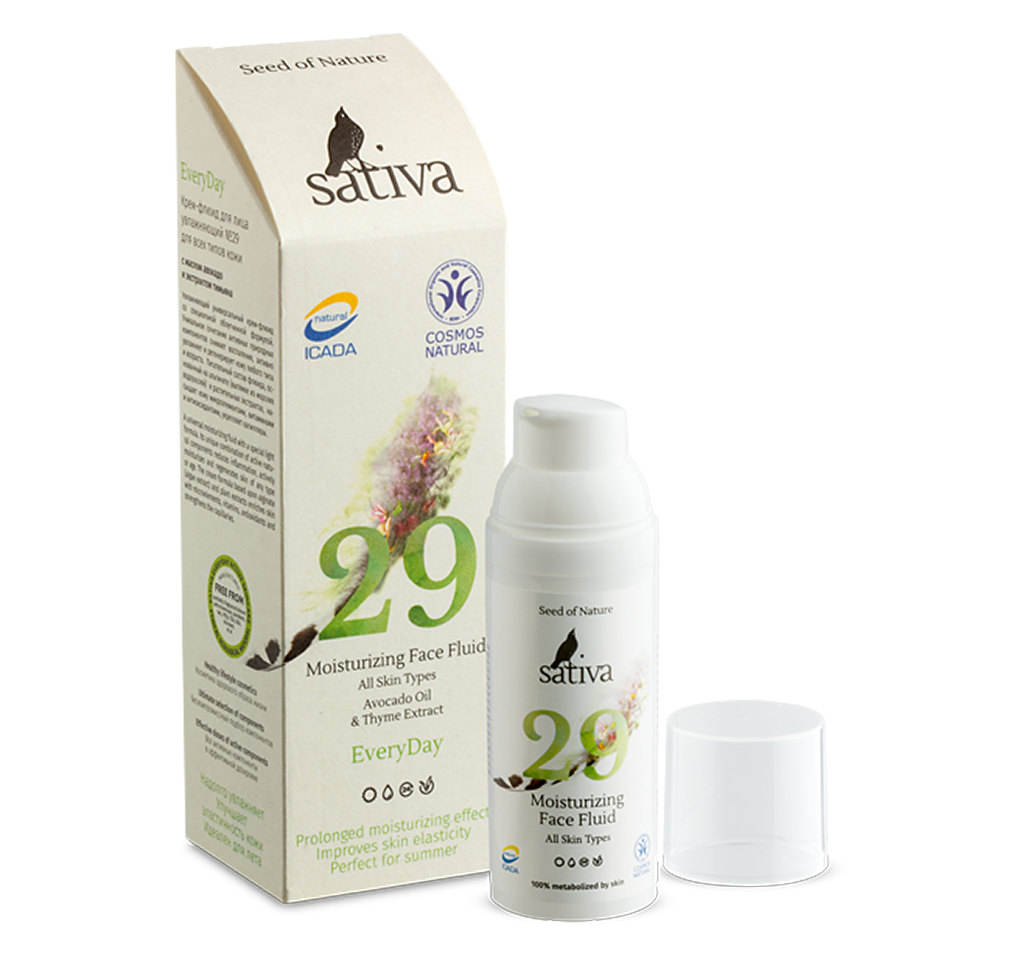 Крем флюид для лица увлажняющий № 29 для всех типов кожи Sativa 50 мл